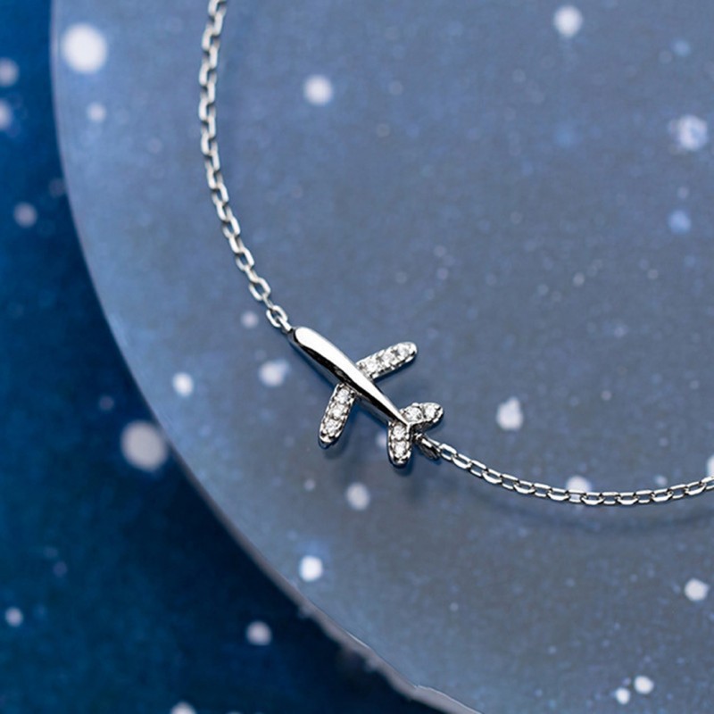 Elegant and Simple Airplane Charm Bracelet