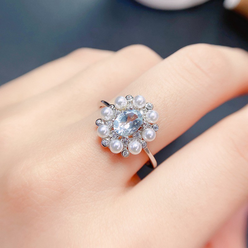 1 Carat Natural Aquamarine Ring