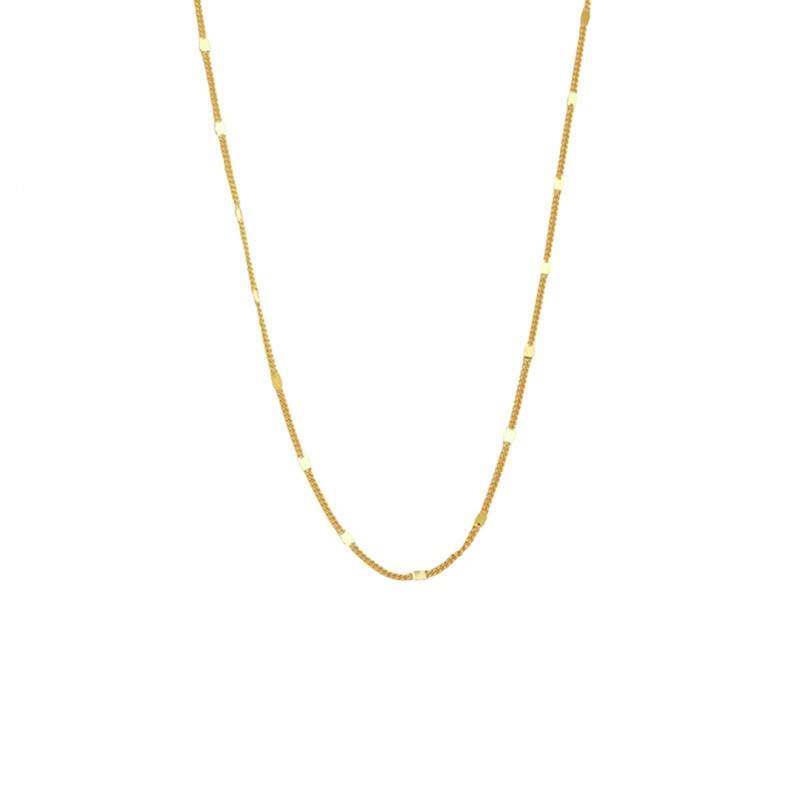 Super Sparkling Piece Necklace Plain Chain 