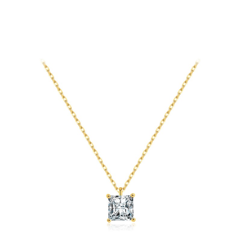 Super Sparkling Square Cubic Zirconia Necklace