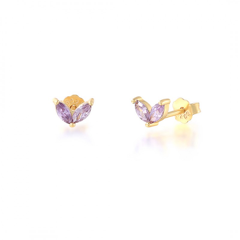 Horse Eye Diamond-Set Colorful Mini Earrings