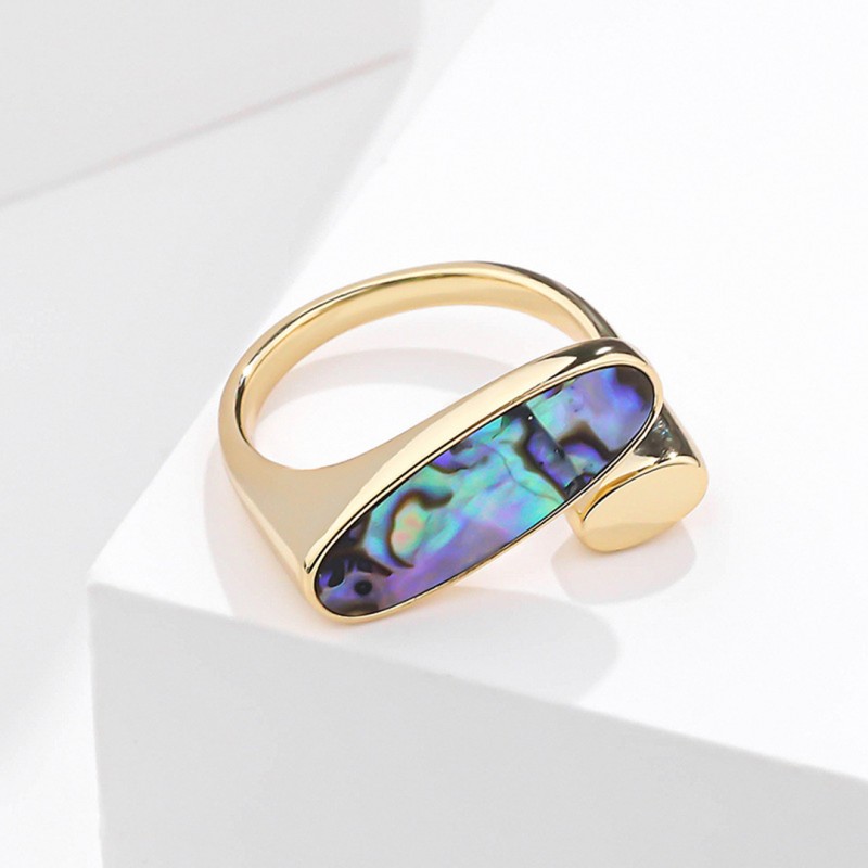Vintage Abalone Shell Simple Fashion Mother-of-Pearl Adjustable Ring