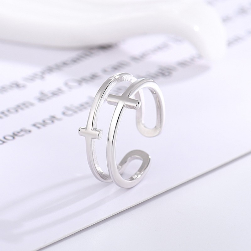 Double Layer Cross Adjustable Ring
