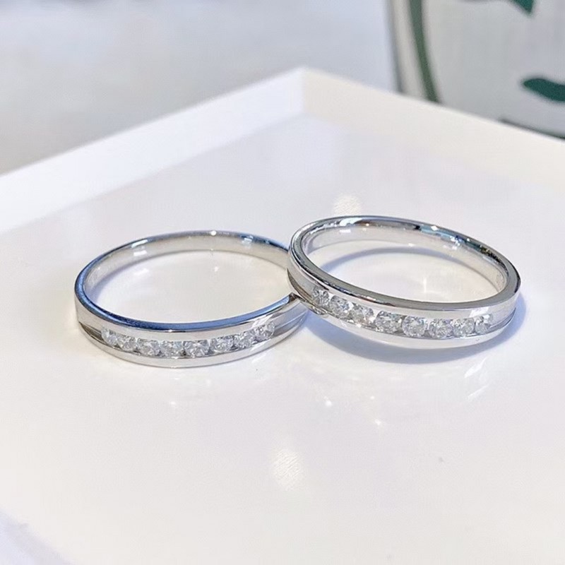 Diamond Band 18K White Gold Women's Wedding Ring