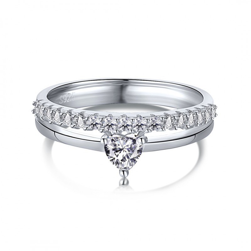 Fashion Ring Set with Cubic Zirconia Wedding Ring